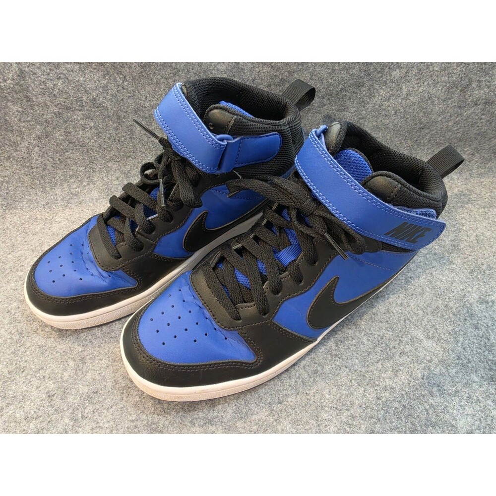 Nike Court Borough Mid 2 GS Game Royal Black Blue High Top Sneakers Size 6.5Y